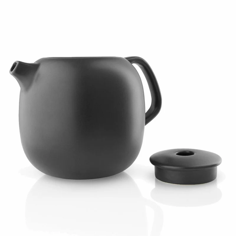 Eva Solo Nordic kitchen Teekanne, Teebereiter, Kanne, Genießen, Küche, Feinsteinzeug/Silikon, Schwarz, 1 L, 502755
