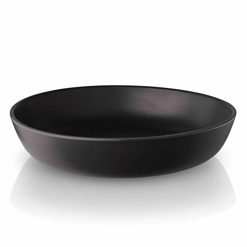Eva Solo Nordic kitchen Tiefer Teller, Suppenteller, Pasta, Servieren, Küche, Feinsteinzeug, Schwarz, Ø 20 cm, 502792