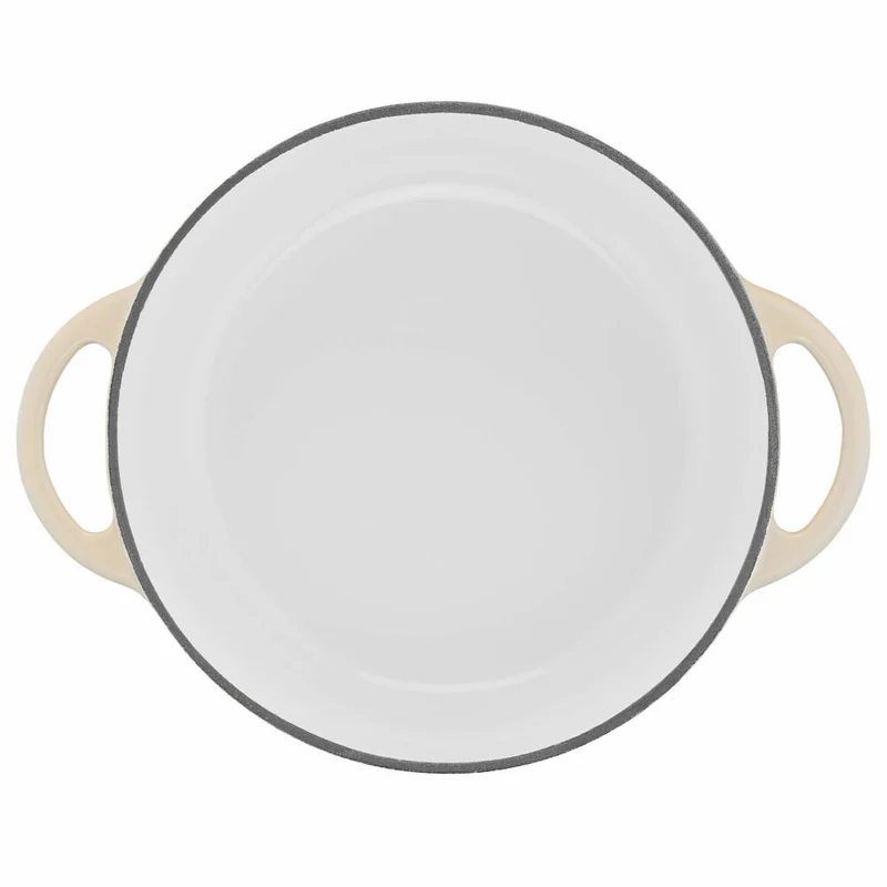 Tefal Lov Kochtopf, Gusseisentopf, Topf, Schmortopf, Induktionsgeeignet, Gusseisen, Beige, Ø 25 cm, E25904