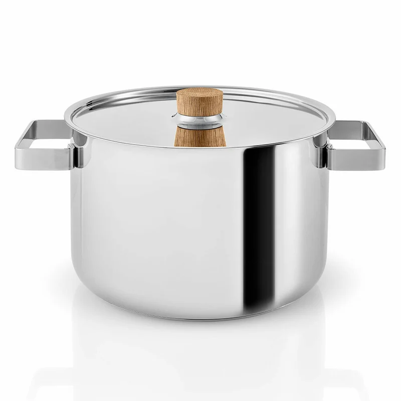 Eva Solo Nordic kitchen Topf, Kochtopf, Universaltopf, Suppentopf, Fleischtopf, Kochen, Edelstahl, Eiche, 4 L, 281240