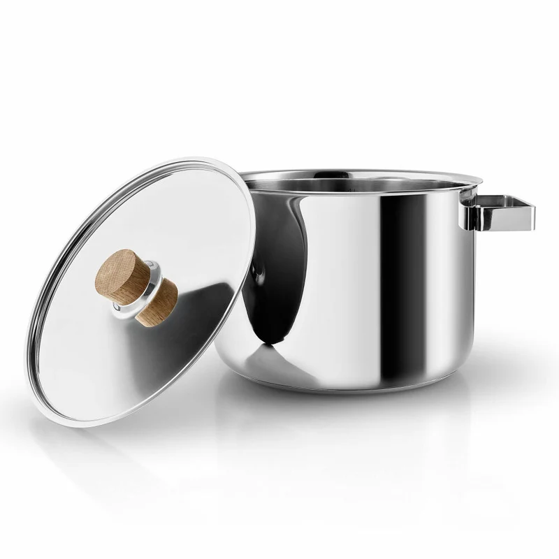 Eva Solo Nordic kitchen Topf, Kochtopf, Universaltopf, Suppentopf, Fleischtopf, Kochen, Edelstahl, Eiche, 4 L, 281240