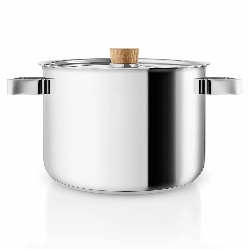 Eva Solo Nordic kitchen Topf, Kochtopf, Universaltopf, Suppentopf, Fleischtopf, Kochen, Edelstahl, Eiche, 4 L, 281240