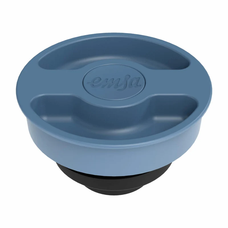 EMSA Motiva Isolierkanne, Isokanne, Kanne, Kaffeekanne, Edelstahl, Glas-Isolierkolben, Blau, 1 L, N41703