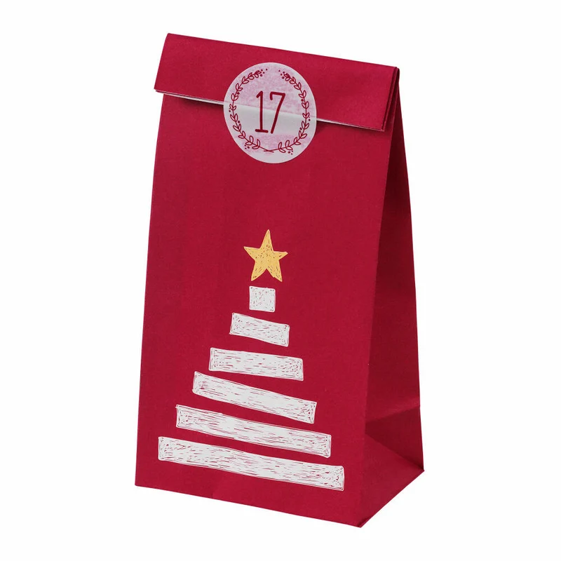 Birkmann Adventskalender Little Christmas, rot, 48-tlg., 10 x 21 x 5,5 cm