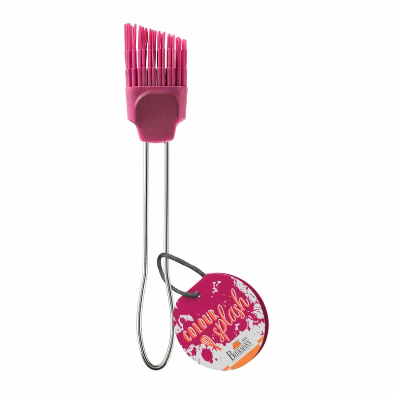 Birkmann Silikonpinsel Colour Splash, klein, Backpinsel, Silikonkopf mit Edelstahlgriff, Granita, 3 cm, 421882