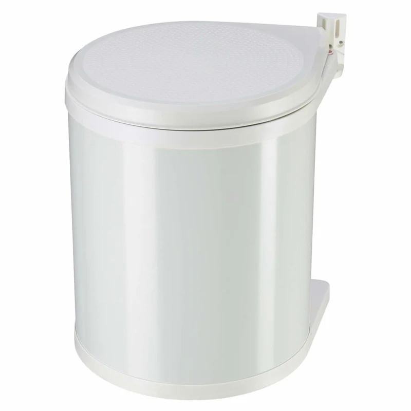 Hailo Einbaumülleimer Compact-Box M, Abfalleimer, Mülleimer, Stahlblech, Weiß, 15 L, 3555-001