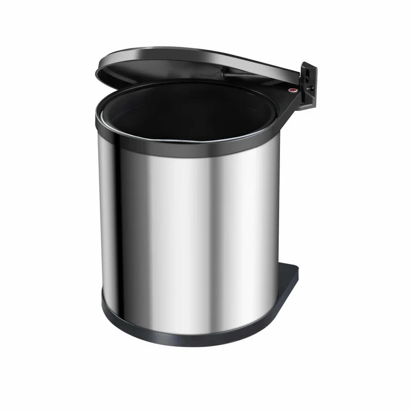 Hailo Einbaumülleimer Compact-Box M, Abfalleimer, Mülleimer, Edelstahl, Schwarz, 15 L, 3555-101
