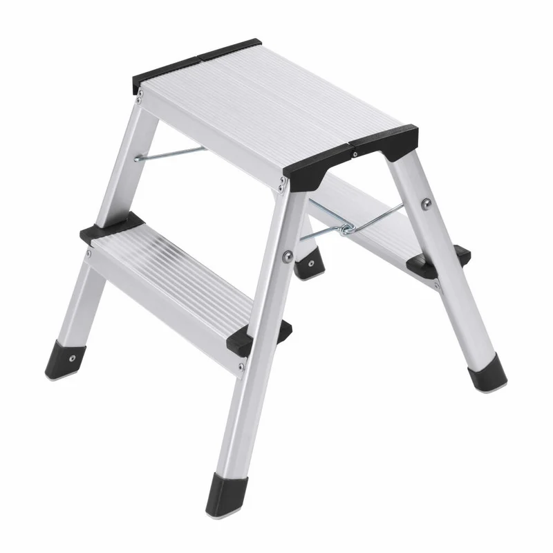 Hailo Trittleiter D60 StandardLine, Klappleiter, Aluminium, Silber, 2 x 2 Stufen, 4442-701