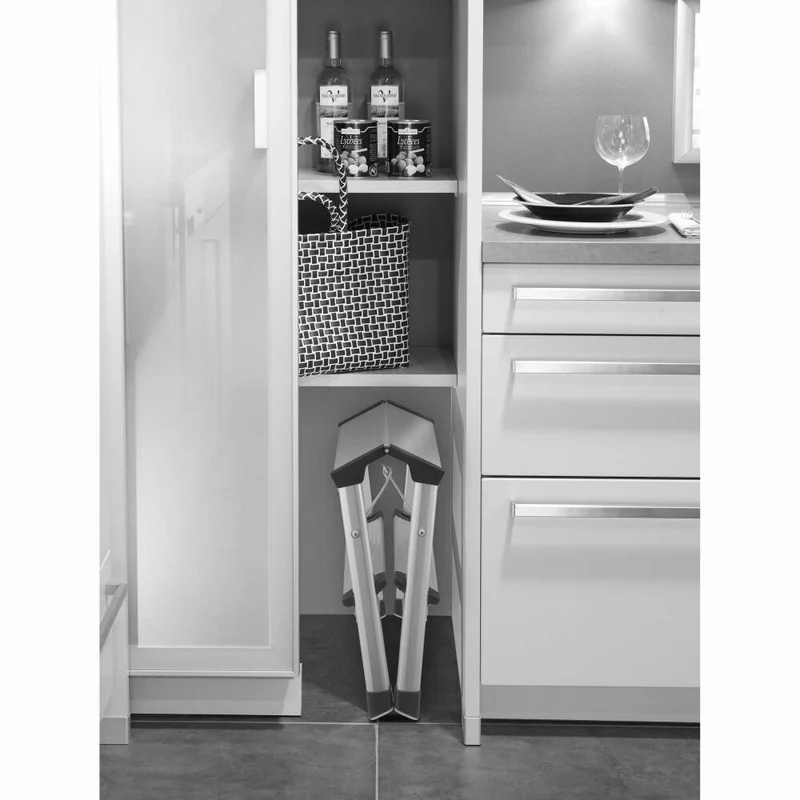 Hailo Trittleiter D60 StandardLine, Klappleiter, Aluminium, Silber, 2 x 2 Stufen, 4442-701