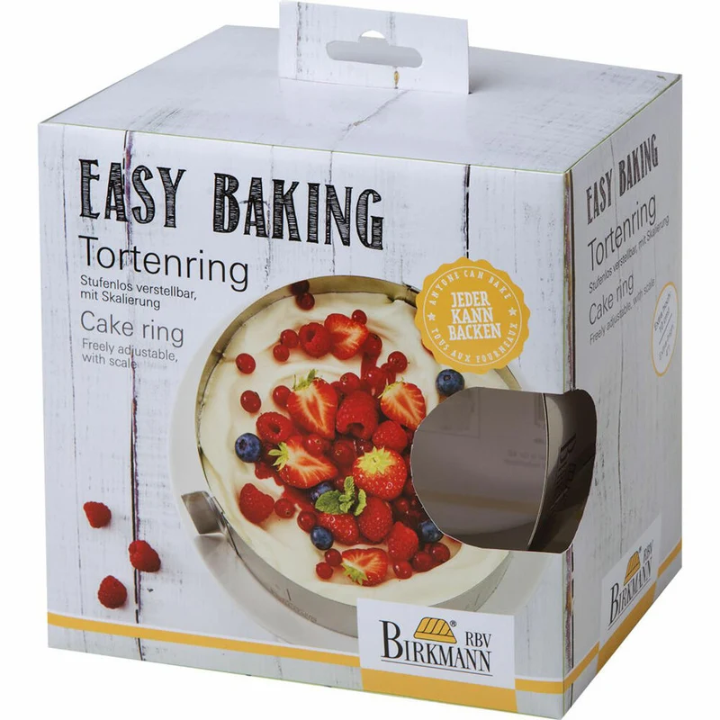 Birkmann Easy Baking Tortenring, Torten Ring, Kuchenring, Backzubehör, Federbandstahl, 10 cm, 429314