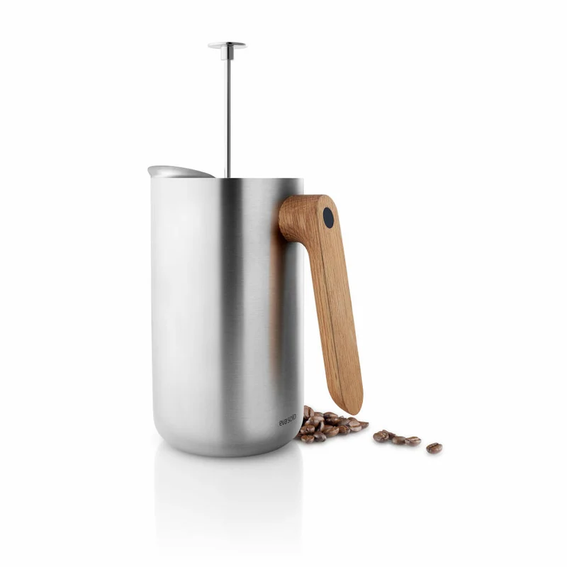 Eva Solo Pressstempelkanne mit Isolierwirkung, French Press, Kaffeebereiter, Eiche/Edelstahl, 1 L, 502754