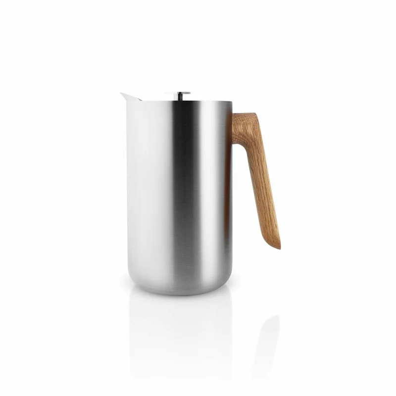 Eva Solo Pressstempelkanne mit Isolierwirkung, French Press, Kaffeebereiter, Eiche/Edelstahl, 1 L, 502754