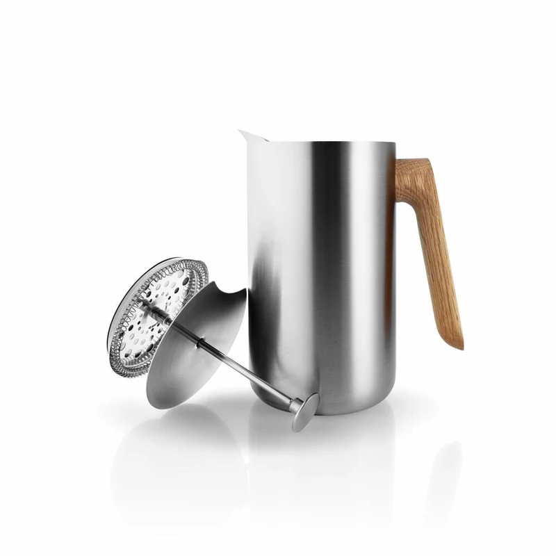 Eva Solo Pressstempelkanne mit Isolierwirkung, French Press, Kaffeebereiter, Eiche/Edelstahl, 1 L, 502754