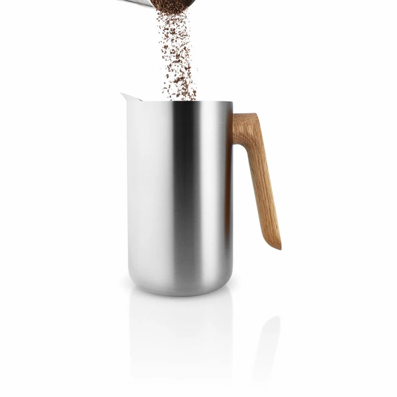 Eva Solo Pressstempelkanne mit Isolierwirkung, French Press, Kaffeebereiter, Eiche/Edelstahl, 1 L, 502754