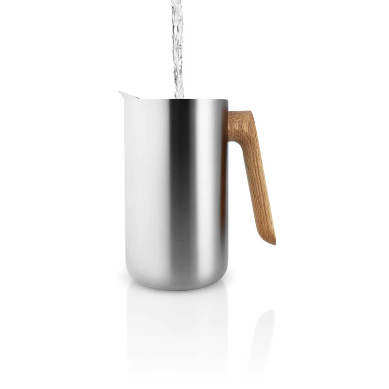 Eva Solo Pressstempelkanne mit Isolierwirkung, French Press, Kaffeebereiter, Eiche/Edelstahl, 1 L, 502754