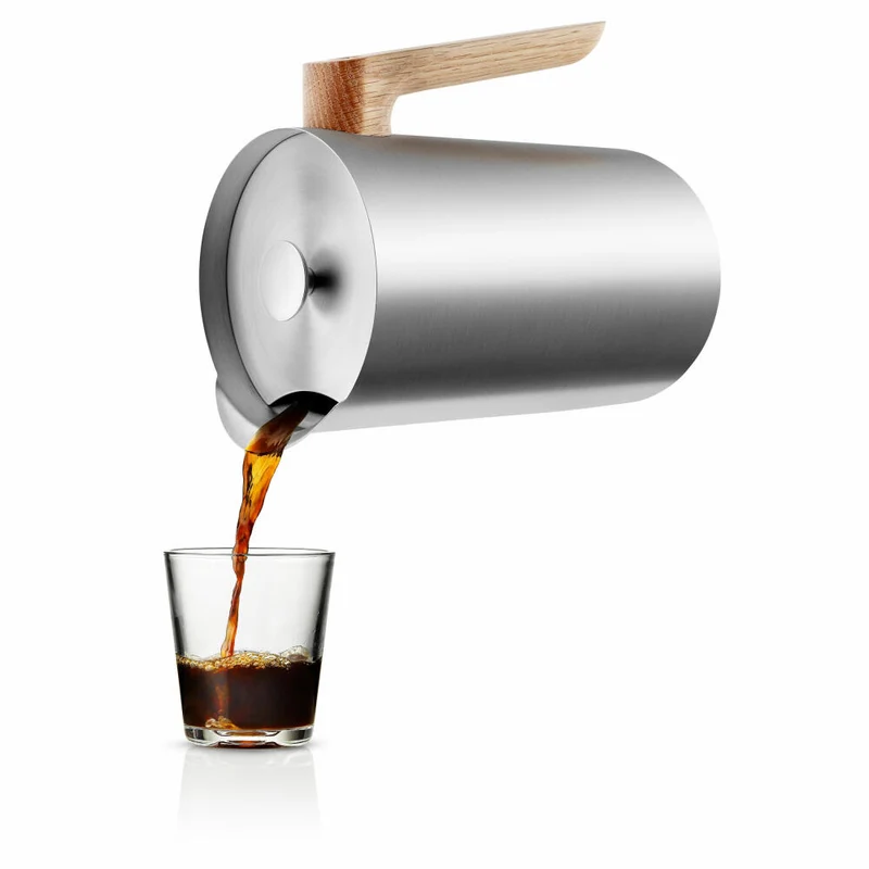 Eva Solo Pressstempelkanne mit Isolierwirkung, French Press, Kaffeebereiter, Eiche/Edelstahl, 1 L, 502754
