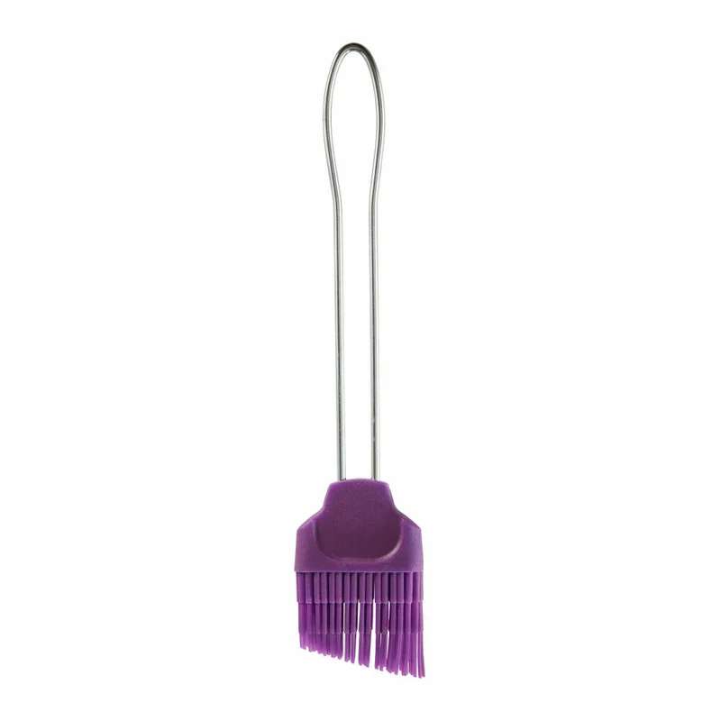 Birkmann Silikonpinsel Colour Splash, groß, Backpinsel, Silikonkopf mit Edelstahlgriff, Lila, 4 cm, 421899