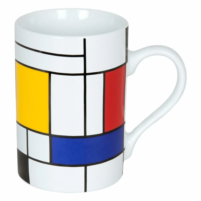 Könitz Becher Hommage to Mondrian - Large Fragments Becher, Kaffeebecher, Kaffeetasse, Kaffee Tasse, Teetasse, Porzellan, Bunt, 240 ml, 11 1 003 1908