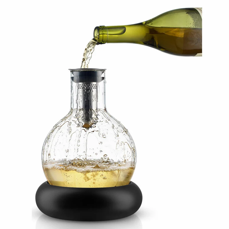 Eva Solo Dekantierkaraffe mit Kühlelement, Dekanter, Glaskaraffe, Karaffe, Glas, Transparent, 0.75 L, 567473