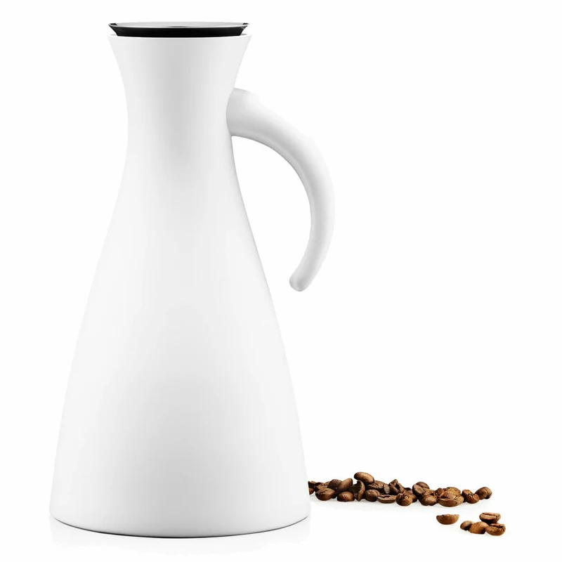Eva Solo Isolierkanne, Kaffeekanne, Thermokanne, Teekanne, Glas/Kunststoff/Edelstahl, Matt Weiß, 1 L, 502802