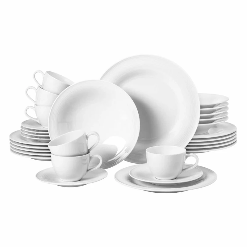 Seltmann Weiden Beat Kombiservice, Geschirrset, Service, Geschirr Set, Porzellan, Weiß, 30-tlg., 1751423