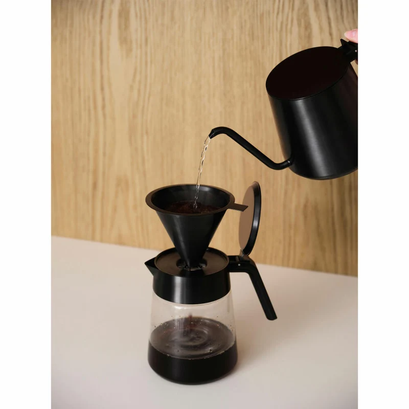 Stelton Wasserkessel Nohr Gooseneck, Pour Over Kanne, Edelstahl, Bakelit, Black Metallic, 1 L, 610