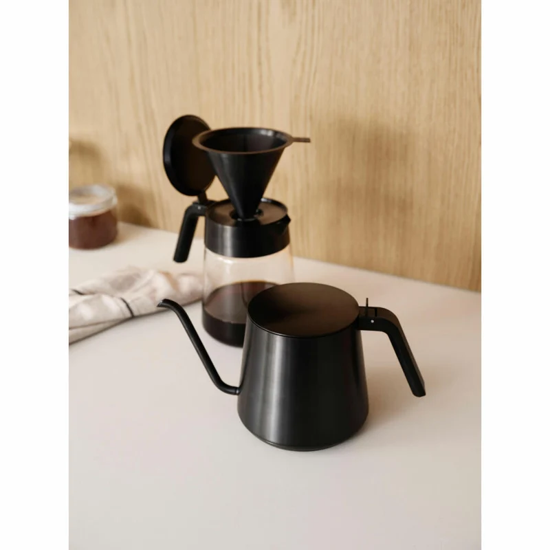 Stelton Wasserkessel Nohr Gooseneck, Pour Over Kanne, Edelstahl, Bakelit, Black Metallic, 1 L, 610