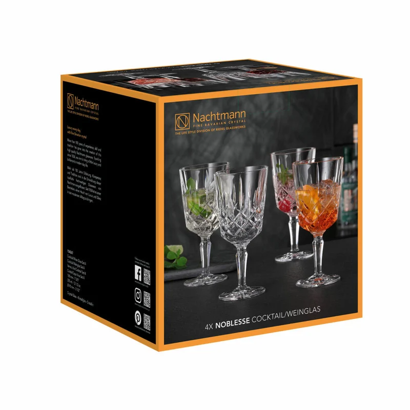 Nachtmann Cocktail/Weinglas 4er Set Noblesse, Kristallglas, Klar, 355 ml, 104247
