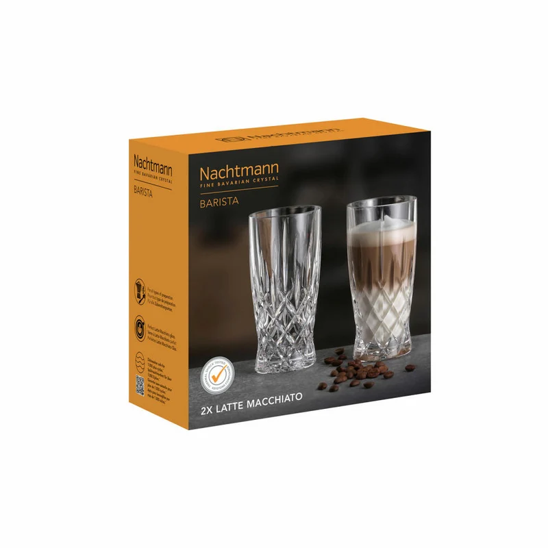 Nachtmann Latte-Macchiato-Gläser 2er Set Noblesse Barista, Kristallglas, Klar, 350 ml, 104893
