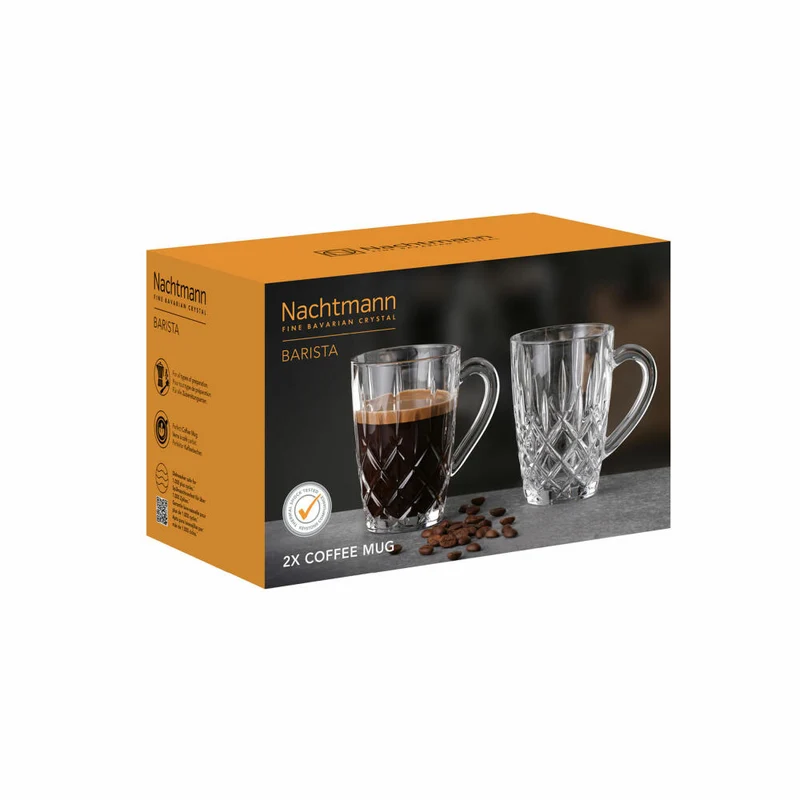 Nachtmann Kaffeebecher 2er Set Noblesse Barista, Kristallglas, Klar, 347 ml, 104907