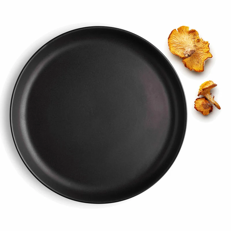 Eva Solo Nordic kitchen Teller, Frühstücksteller, Servieren, Genießen, Feinsteinzeug, Schwarz, Ø 21 cm, 502793