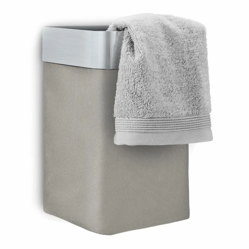 Blomus NEXIO Gästehandtuchkorb, Handtuchkorb, Wäschekorb, Edelstahl, Baumwolle, taupe, 68977