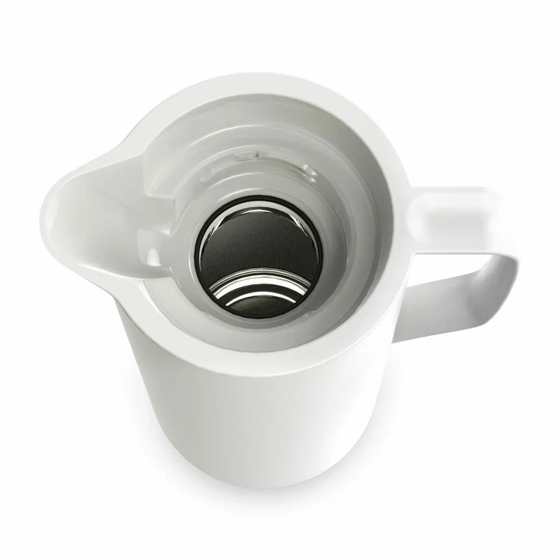 EMSA Motiva Isolierkanne, Isokanne, Kanne, Kaffeekanne, Edelstahl, Glas-Isolierkolben, Weiß, 1 L, N41704