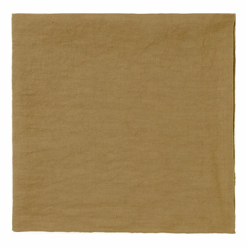 Blomus LINEO Leinen-Serviette, Serviette, Stoffserviette, Leinen, dull gold, 42 cm, 63884