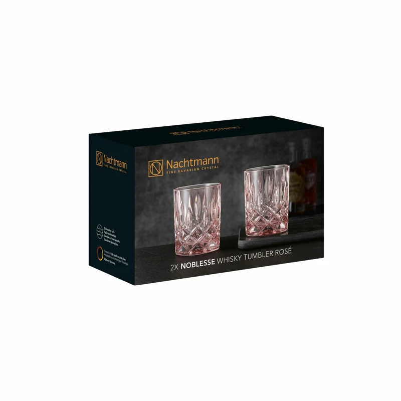 Nachtmann Whiskybecher 2er Set Noblesse, Whisky Tumbler, Kristallglas, Rosé, 295 ml, 104240