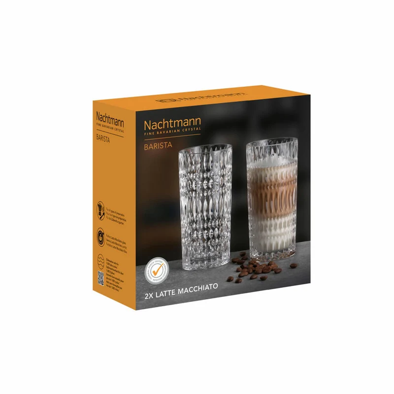 Nachtmann Latte-Macchiato-Gläser 2er Set Ethno Barista, Kristallglas, Klar, 422 ml, 104903