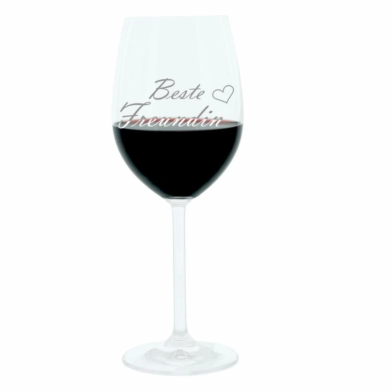 Leonardo Weinglas 400 ml, Beste Freundin, Geschenk Stimmungsglas mit lustiger Gravur, Moodglas, 22 cm