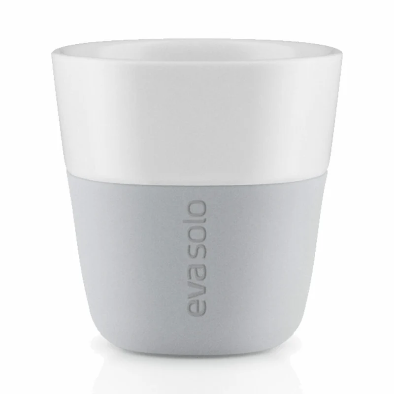 Eva Solo Espresso-Becher, Mocca, Kaffee, Espressotasse, Becher, Porzellan/Silikon, Marmor Grau, 80 ml, 2er Set, 501044