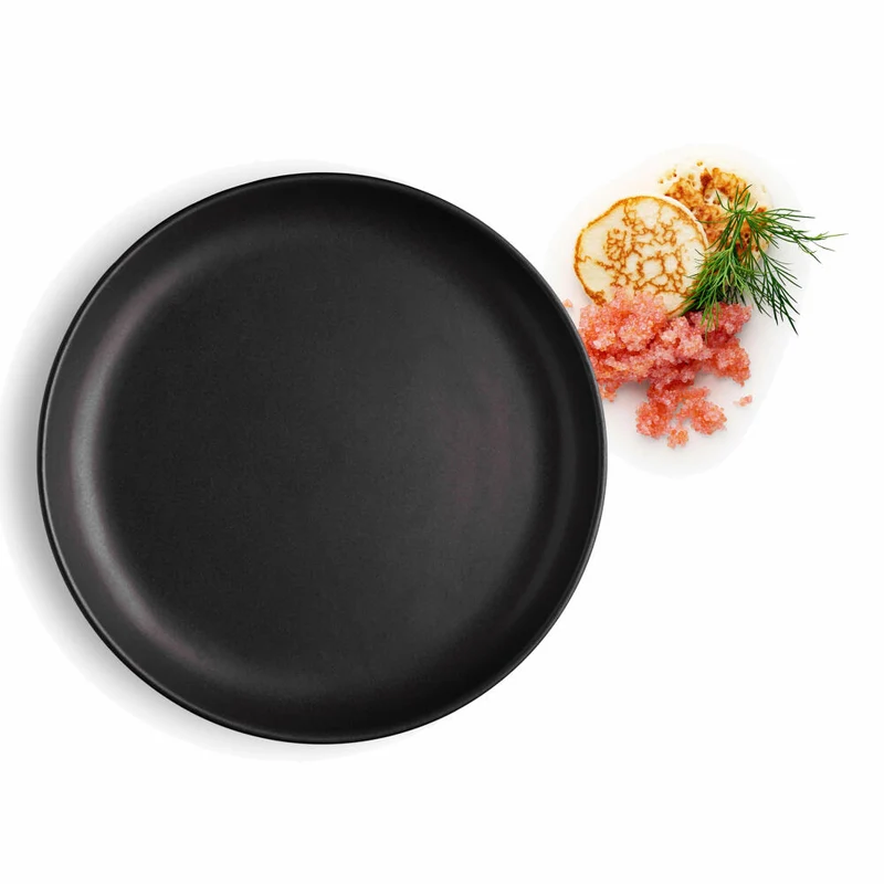 Eva Solo Nordic kitchen Teller, Kuchenteller, Dessertteller, Küche, Genießen, Feinsteinzeug, Schwarz, Ø17 cm, 502789