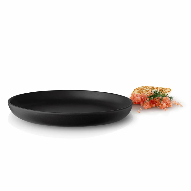 Eva Solo Nordic kitchen Teller, Kuchenteller, Dessertteller, Küche, Genießen, Feinsteinzeug, Schwarz, Ø17 cm, 502789