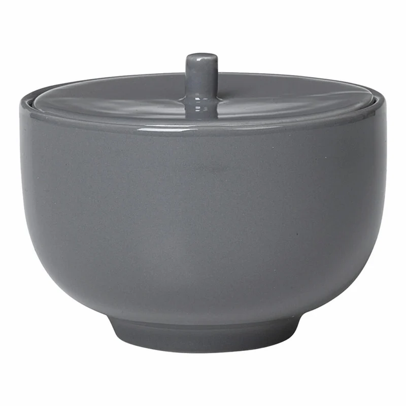Blomus RO Zuckerdose, Zuckerdöschen, Dose, Zuckerbehälter, Porzellan, Sharkskin, 64011