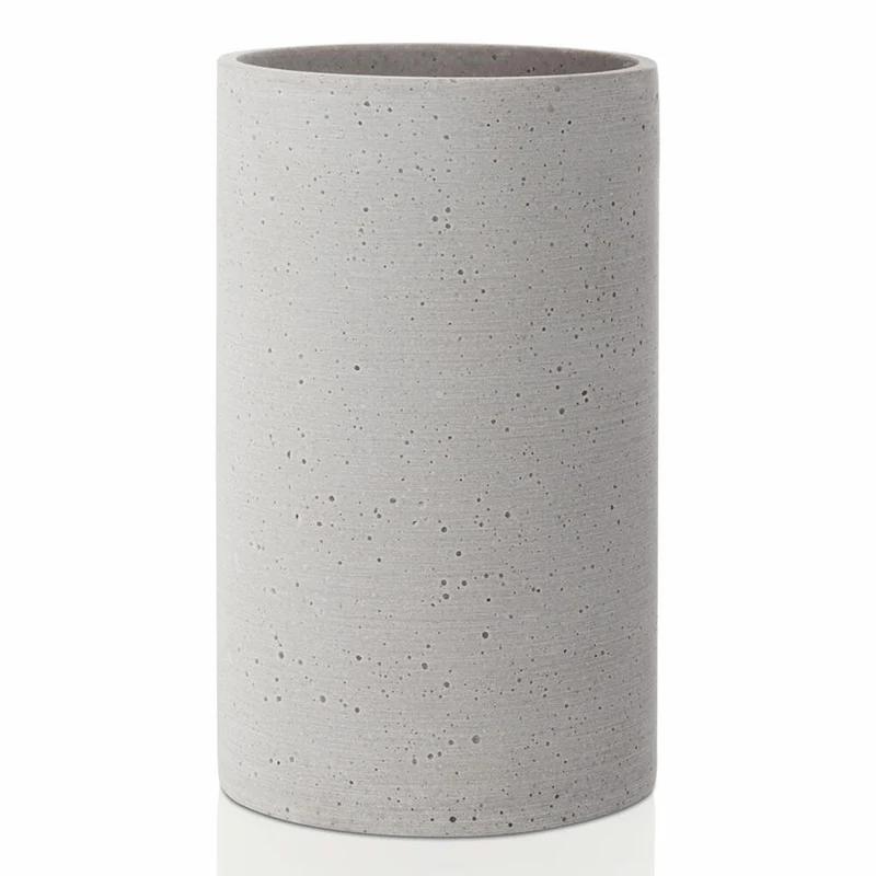 Blomus COLUNA Vase S, Dekovase, Blumenvase, Zylindervase, Polyresin, hellgrau, 20 cm, 65595