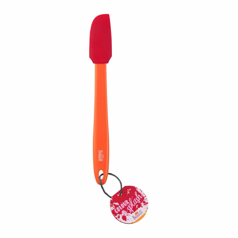Birkmann Mini Teigschaber Colour Splash, Küchenschaber, Schaber, Silikonkopf mit Kunststoffgriff, Rot, 27 cm, 421738