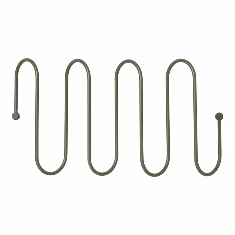 Blomus CURL Garderobenleiste, Hakenleiste, Garderobe, Stahl pulverbeschichtet, Steel Gray, 47 cm, 65921