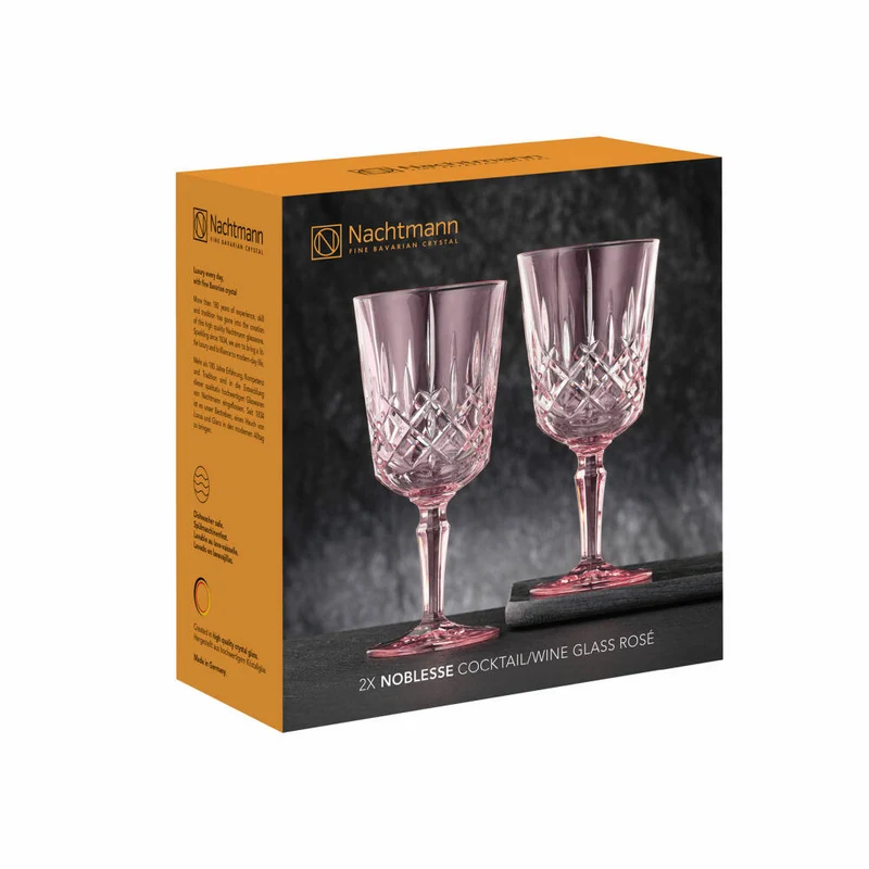 Nachtmann Cocktail/Weinglas 2er Set Noblesse, Kristallglas, Rosé, 355 ml, 105218