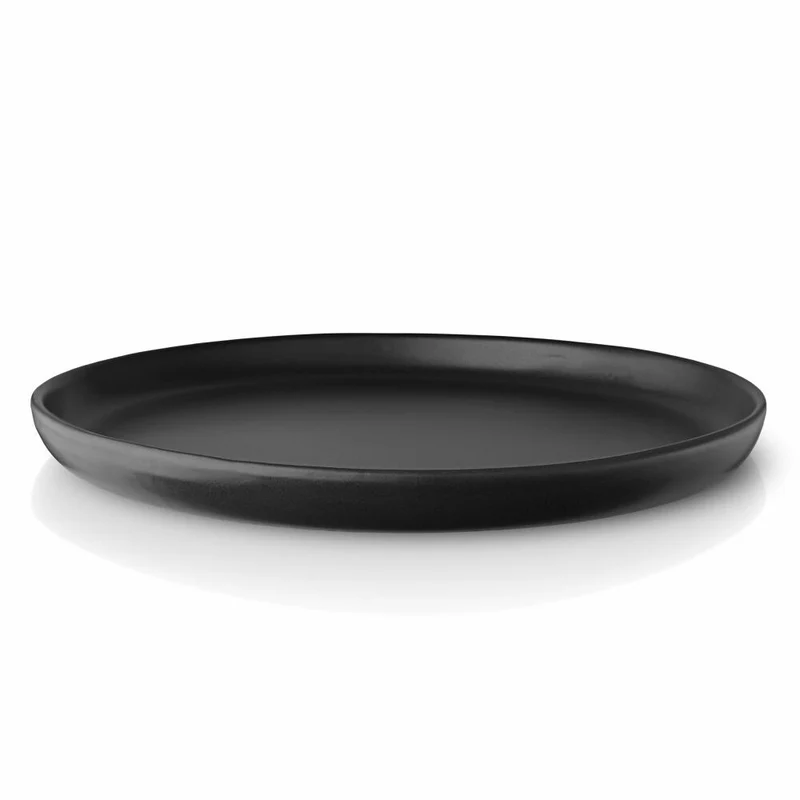 Eva Solo Nordic kitchen Teller, Speiseteller, Servieren, Genießen, Feinsteinzeug, Schwarz, Ø 25 cm, 502794