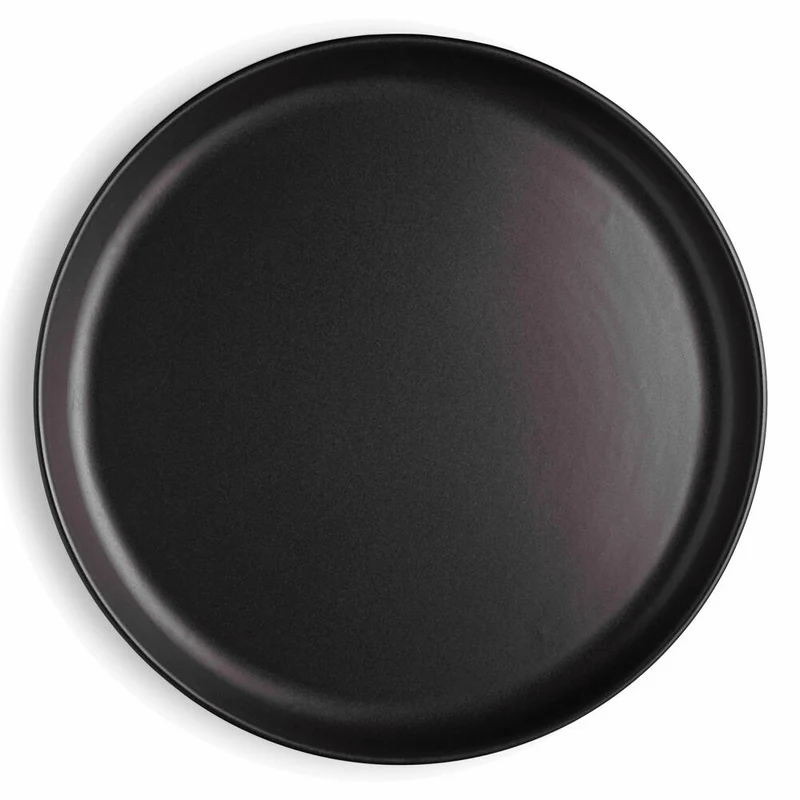 Eva Solo Nordic kitchen Teller, Speiseteller, Servieren, Genießen, Feinsteinzeug, Schwarz, Ø 25 cm, 502794