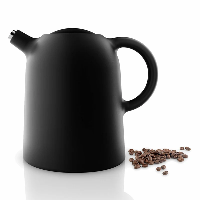Eva Solo Thimble Isolierkanne, Kaffeekanne, Thermo Kanne, Kunststoff/Glas/Edelstahl, Schwarz, 1 L, 502717