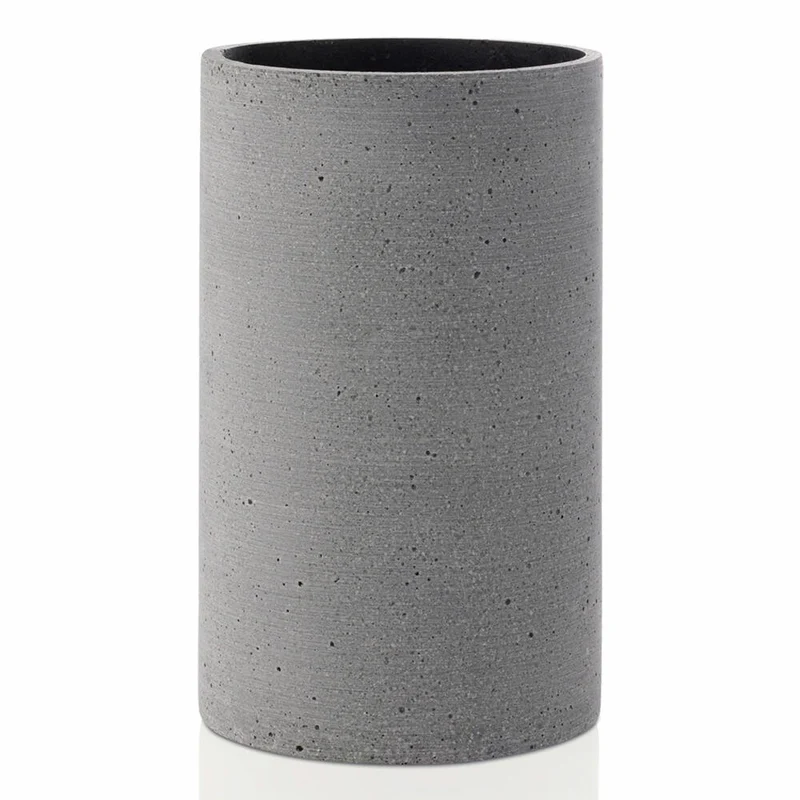 Blomus COLUNA Vase S, Dekovase, Blumenvase, Zylindervase, Polyresin, Dunkelgrau, 20 cm, 65625