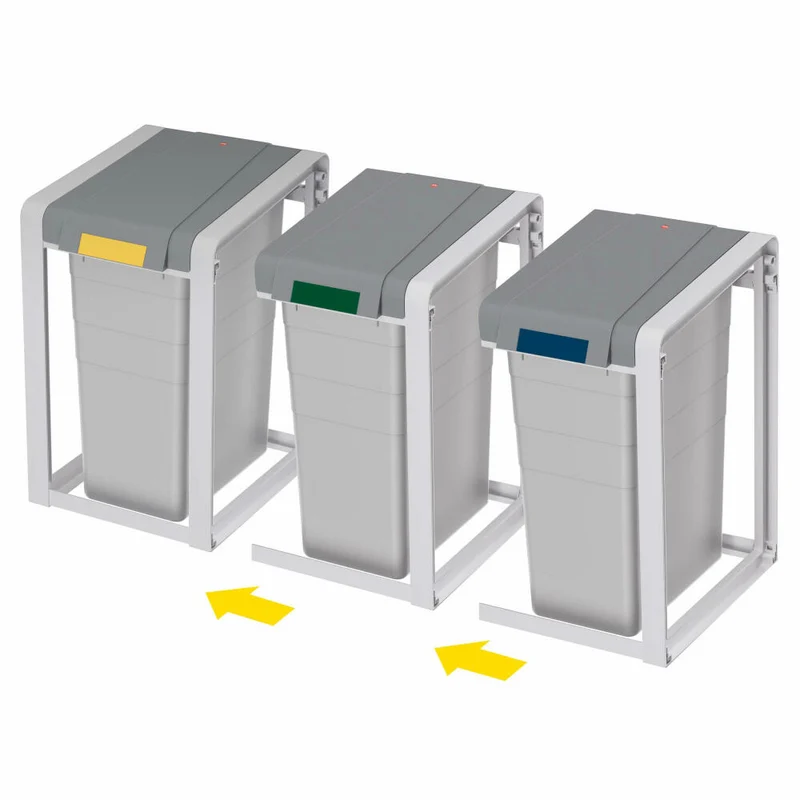 Hailo Mülltrennsystem ProfiLine Öko XL Basiseinheit, Abfalleimer, Abfalltrenner, Kunststoff, Grau, 38 L, 0935-202